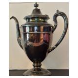 LR - 4-Piece Vintage Silver-Plated Tea Set with Tray and Lidded Sugar Bowl, Moore & Co