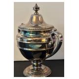 LR - 4-Piece Vintage Silver-Plated Tea Set with Tray and Lidded Sugar Bowl, Moore & Co