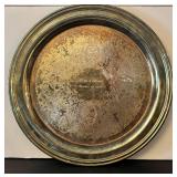 LR - 4-Piece Vintage Silver-Plated Tea Set with Tray and Lidded Sugar Bowl, Moore & Co