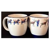 DR - Alessi Italy Metal Platter by Steven Blaess with 4 Burquest Imports Mugs