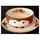 K - Set of 2 Vintage Farmer Boy and Girl Child