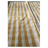 DR - Pair of Yellow and White Plaid Window Curtain Panels with Rings, 80 x 101 Inches