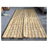 DR - Pair of Yellow and White Plaid Window Curtain Panels with Rings, 80 x 101 Inches