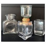 K - Lot of Glass Vases with 2004 Blenko Double Spout Pitcher
