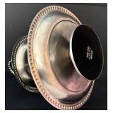 DR - Collection of Metal Kitchenware: Platter, Tiered Dessert Stand, and Cocktail Shaker