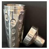 DR - Collection of Metal Kitchenware: Platter, Tiered Dessert Stand, and Cocktail Shaker