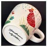 K - Set of 5 Holiday Earthenware Mugs with Festive Designs