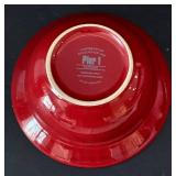 K - iittala Taika Porcelain Mug and Pier 1 Red Earthenware Bowl