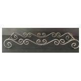 K - Amber Glass Tray with Metal Base and Decorative Glass Beads, 16 Inch