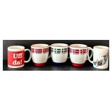 K - Set of 5 Nordic Theme Bergquist Imports Coffee Mugs
