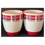 K - Set of 5 Nordic Theme Bergquist Imports Coffee Mugs