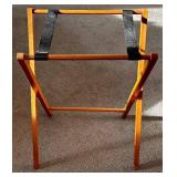 LR - Vintage Wooden Folding Luggage Stand with Straps