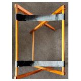 LR - Vintage Wooden Folding Luggage Stand with Straps