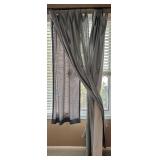 MBR - Set of 4 Gray Curtain Panels with Room Darkening Shades, 82x50 Inches Each