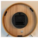 LR - Digo Wooden Desk Clock with Light Blue Oval Storage Box