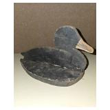 Three wooden Decoys, handmade, Black ducks. fold up