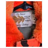 Warm Orange camo coat, fur collar MEDIUM