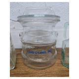 Land O Lakes covered jar, Decanters