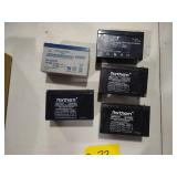 (5) 12 Volt Batteries...
