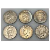 1972 Plain No Mint Mark Eisenhower One Dollar Coins