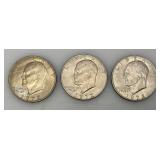 1972 Plain No Mint Mark Eisenhower One Dollar Coins