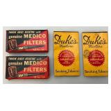 Vintage Velevet Tobacco Tin With Pipes