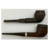 Vintage Velevet Tobacco Tin With Pipes