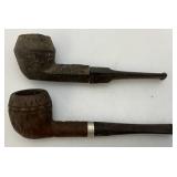 Vintage Velevet Tobacco Tin With Pipes