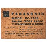 Vintage Panasonic Am/Fm Clock Radio Model RC 7538