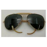 Est. $225.00 - $500.00 Vintage B & L RAY-BAN Aviator Sunglasses Gold Green with Original Case