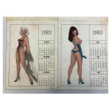 Misc. Vintage Collectible Paper Items Including Parts Pups Joke Books, 1983 Felt Pinup Girl Calendar and More