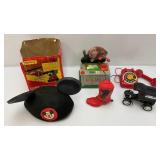 Misc. Vintage Toys And More Including Mickey Mouse, Battery Operated VIP The Busy Boss And More