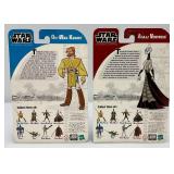 2002 STAR WARS Clone Wars Asajj Ventress And Obi-Wan Kenobi Action Figures (New Old Stock)