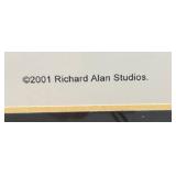 Collectible Dale Earnhardt And Dale Earnhardt Jr Framed Behind Glass Print 19" x 23 1/2"