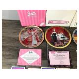 Lot of 6 Collectible Barbie Plates & 63 Fun Fact Barbie Cards - see description below for more info
