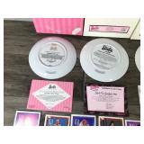Lot of 6 Collectible Barbie Plates & 63 Fun Fact Barbie Cards - see description below for more info