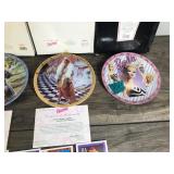 Lot of 6 Collectible Barbie Plates & 63 Fun Fact Barbie Cards - see description below for more info