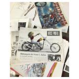 Lot of Artwork - Drawings / Prints and More - Looks Like they Were Done at Fort Leavenworth Prison - Mainly Motorcycle Artwork