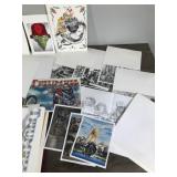 Lot of Artwork - Drawings / Prints and More - Looks Like they Were Done at Fort Leavenworth Prison - Mainly Motorcycle Artwork