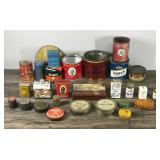 Large Lot of Collectible Vintage Tins - see description for more info