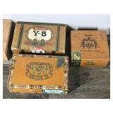 Lot of Vintage Wooden Boxes & Cigar Boxes  - see description for more info