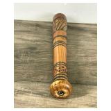 Colorful Hand Carved Aztec Wood Bat Pinata Stick Mexican Hand Painted Wooden 15.5” Long