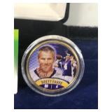 MN Vikings Brett Favre #4 Kennedy Half Dollar Gold Plated US Coin - Uncirculated - COA