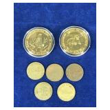 2 - Grand Casino Milacs/Hinckley Coins & 5 Tokens - see description for more info