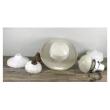 Lot of Vintage Hanging Lamps & More