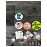 Lot of Collectible Pins - Buttons and More - Hockey - Military- Beer - Patriot and More