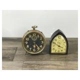 2 - Vintage Wind Up Alarm Clocks - Westclox Big Ben & New Haven Artlarm