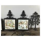 Lot of Vintage Cast Iron Trivets and More