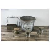 Lot of Vintage Galvanized Cans/Buckets & More