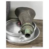 Vintage Mirror Oasis Metal Blanket Canteen, Official Trail Mess Kit, Powder Flask